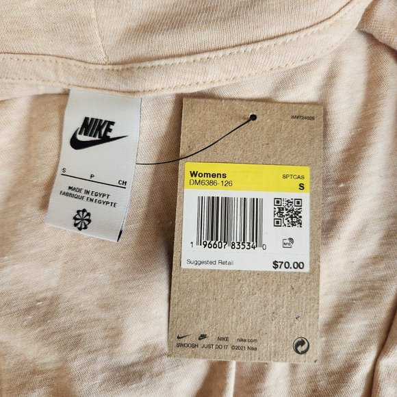 NIKE Oatmeal Women's Full-zip Hooded Sweatshirt Gym Vintage Easy, Small - Picture 9 of 12